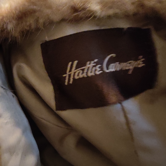 Vintage Designer Hattie Carnegie Mink Coat, 1960s Fur Mod Jacket - Picture 6 of 7